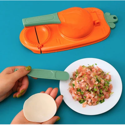 Aparat pentru paste de casa si umpluturi din plastic 2 in 1 GALBEN