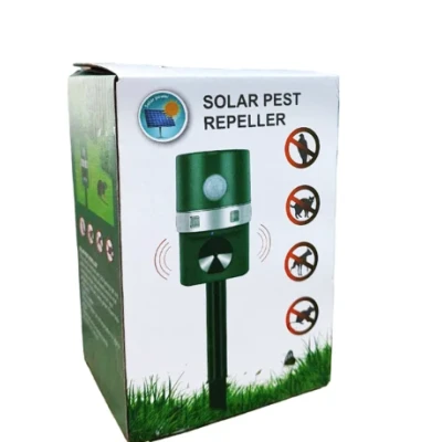 Aparat solar impotriva daunatorilor VERDE cu ultrasunete pentru gradina cu tarus buton on/off