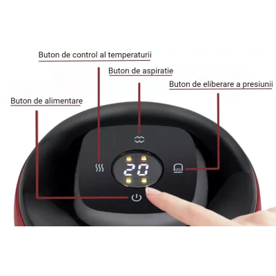 Aparat vacuum electric Terapie prin ventuze masaj si incalzire 12 niveluri de presiune 