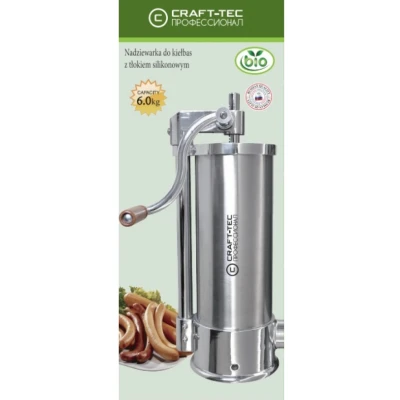Aparat vertical de facut (umplut) carnati 6kg inox 5 palnii incluse