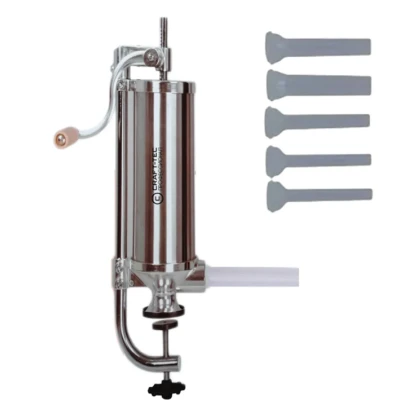 Aparat vertical de facut (umplut) carnati 6kg inox 5 palnii incluse