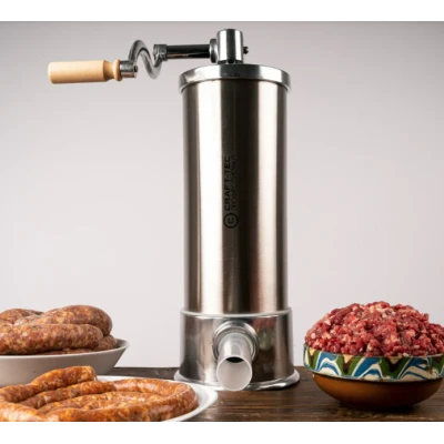 Aparat vertical de facut (umplut) carnati 6kg inox 5 palnii incluse