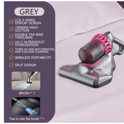 Aspirator de pat anti acarieni wireless igienizare profunda usor si manevrabil 10000Pa cu 8000 de vibratii pe minut