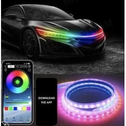 Banda decorativa Led Q D304 RGB pentru masina lungime 1, 8m 12V cu aplicatie