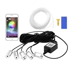 Banda LED auto design interactiv 6 m RGB impermeabil 12V 5W raza control 12 m control din aplicatie
