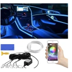 Banda LED auto design interactiv 6 m RGB impermeabil 12V 5W raza control 12 m control din aplicatie