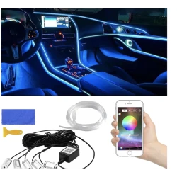 Banda LED auto design interactiv 6 m RGB impermeabil 12V 5W raza control 12 m control din aplicatie
