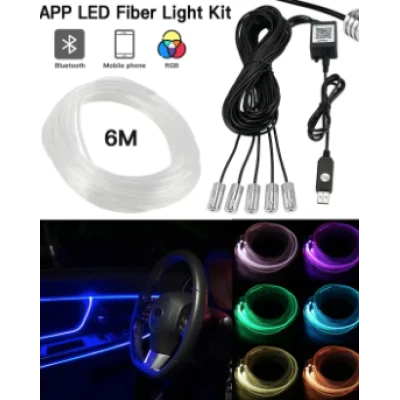 Banda led auto fibra optica cu bluetooth
