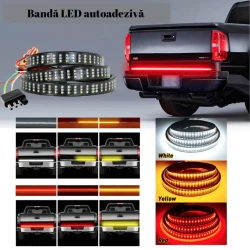 Banda LED autoadeziva rosu galben alb Iluminare 1.5M 12V pentru masina