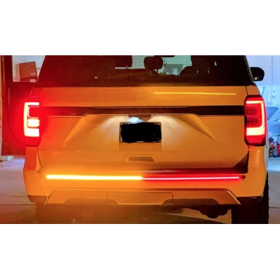Banda LED autoadeziva rosu galben alb Iluminare 1.5M 12V pentru masina