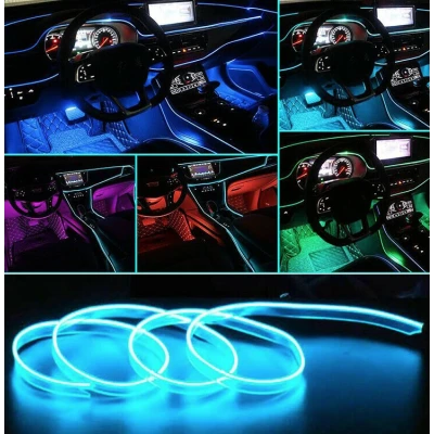 Banda LED Neon Auto  2M ALBASTRA