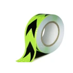 Banda reflectorizanta VERDE cu sageata NEAGRA tip fagure rola 25m x 5 cm