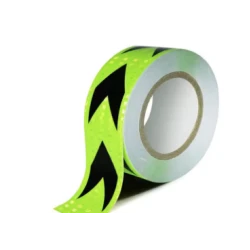 Banda reflectorizanta VERDE cu sageata NEAGRA tip fagure rola 25m x 5 cm