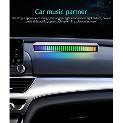 Bara RGB 32 leduri sincronizare muzicala 18 culori (bara de ritm) ACUMULATOR + USB C