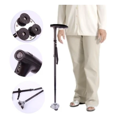 Baston de sprijin Trusty Cane cu inaltime reglabila pliabil cu lanterna