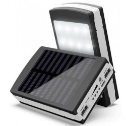 Baterie externa cu incarcare solara si lanterna 20 LED uri