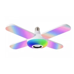 Bec cu patru brate lumina multicolora functie muzicala prin bluetooth si telecomanda