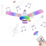 Bec cu patru brate lumina multicolora functie muzicala prin bluetooth si telecomanda