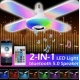 Bec cu patru brate lumina multicolora functie muzicala prin bluetooth si telecomanda