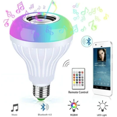 Bec led cu difuzor Bluetooth si telecomanda