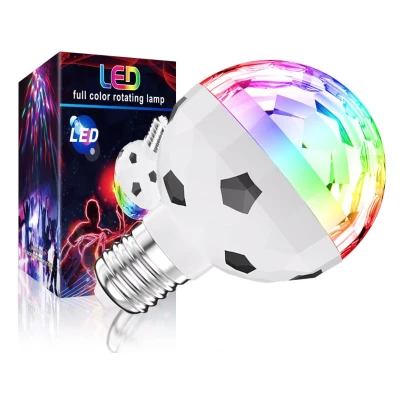 Bec LED E27 rotativ cu lumina ambientala de club