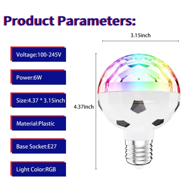 Bec LED E27 rotativ cu lumina ambientala de club