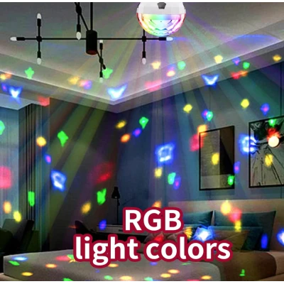 Bec LED E27 rotativ cu lumina ambientala de club