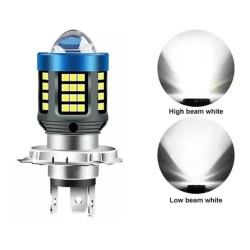 Bec Led H4 MOTO cu doua faze 3030 cu 61 LED SMD temperatura 6000k putere 160W 15000 lm