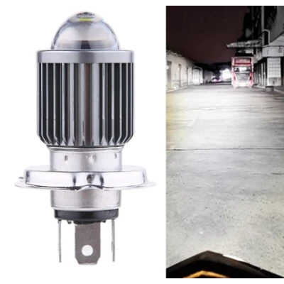 Bec LED H4 MOTO cu RADIATOR si doua faze 5730 led SMD putere 140W temperatura 6000K 12000 lumeni