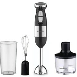 Blender de mana multifunctional cu doua trepte de viteza si doua lame din otel inoxidabil functie de mixare tocator 500W