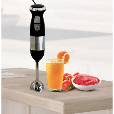 Blender de mana multifunctional cu doua trepte de viteza si doua lame din otel inoxidabil functie de mixare tocator 500W