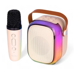 Boxa bluetooth cu microfon wireless KP K01 cu lumini RGB efecte vocale