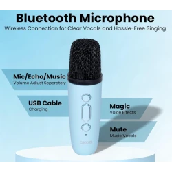 Boxa bluetooth cu microfon wireless KP K01 cu lumini RGB efecte vocale