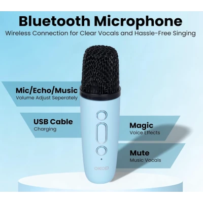 Boxa bluetooth cu microfon wireless KP K01 cu lumini RGB efecte vocale