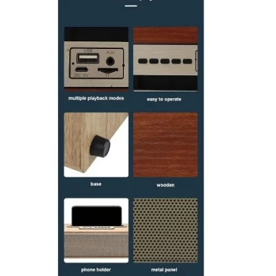 Boxa Bluetooth Retro cu Suport pentru Telefon Mobil Andowl Q YX2240