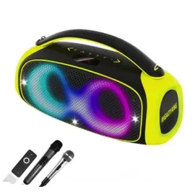 Boxa Bluetooth wireless cu radio iluminare RGB 2 microfoane si telecomanda Andowl Q YX59
