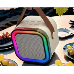 Boxa Karaoke Portabilă K12 cu 2 Microfoane Wireless LED RGB Radio FM