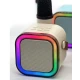 Boxa Karaoke Portabilă K12 cu 2 Microfoane Wireless LED RGB Radio FM