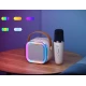 Boxa Karaoke Portabilă K12 cu 2 Microfoane Wireless LED RGB Radio FM