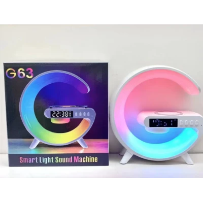Boxa Mica bluetooth G63 cu Statie incarcare wireless si lampa RGB