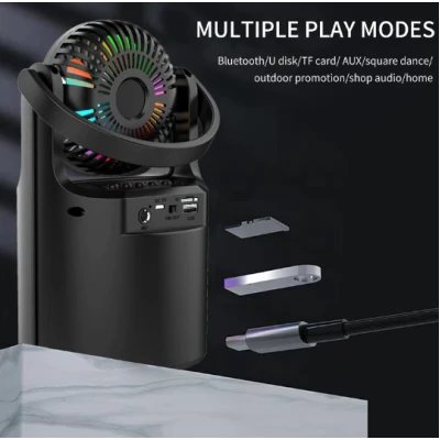 Boxa portabila cu bluetooth ZQS1440 si mini ventilator