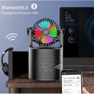 Boxa portabila cu bluetooth ZQS1440 si mini ventilator