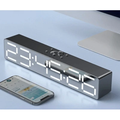 Boxa Portabila cu Ceas Alarma SD Bluetooth Andowl QYXB133