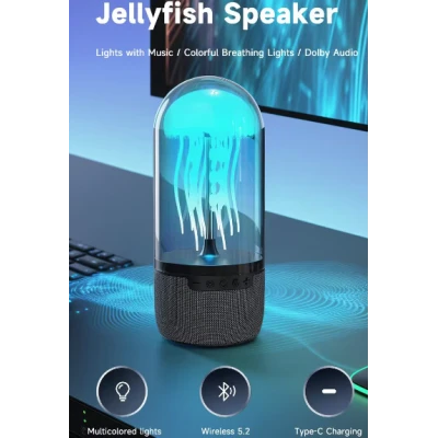 Boxa portabila cu design meduza efecte de iluminare 7 culori bluetooth