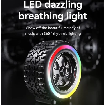 Boxa portabila G2389 cu led RGB model roata 10W