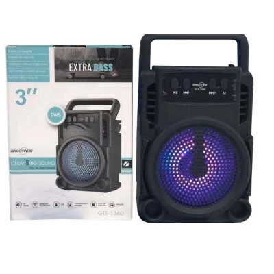 Mini Boxa portabila GTS 1360 cu led RGB cu maner transport