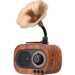 Boxa Portabila Retro Conectare Bluetooth cu USB/TF Baterie 1200 MAh Maro