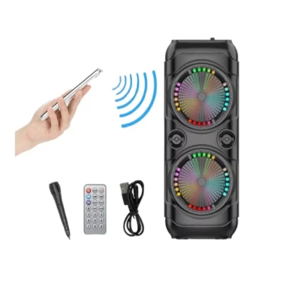 Boxa portabila ZQS8229W cu microfon putere 40W baterie 4500mAh LED 2x8inch