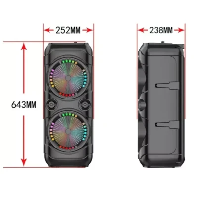 Boxa portabila ZQS8229W cu microfon putere 40W baterie 4500mAh LED 2x8inch