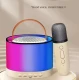 Boxa rotunda de karaoke portabila cu 2 microfoane wireless player muzical CH